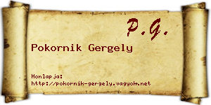 Pokornik Gergely névjegykártya